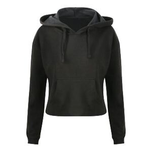 AWDis Just Hoods Womens/Ladies Girlie Cropped Hoodie / Jet Black